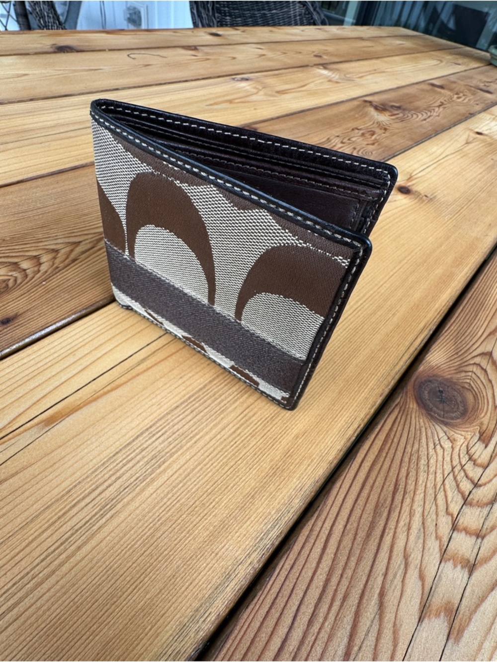 Classic Brown Coach Bi-Fold Men's Wallet